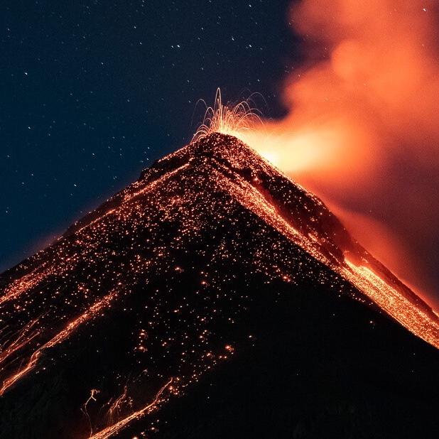 View of Volcán Fuego from Acatenango