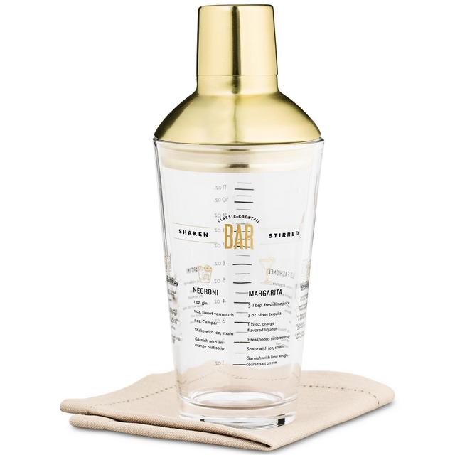 Martha Stewart Collection Recipe Cocktail Shaker with Gold-Tone Lid & Accents, Created for Macy's