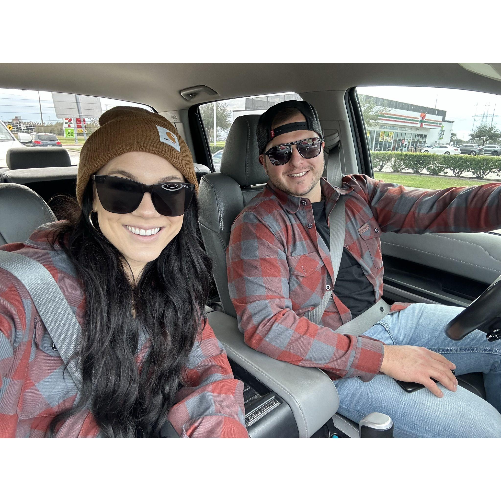 Stephen is a huge fan of Dixxon flannel (IYKYK) and he insisted on matching shirts.