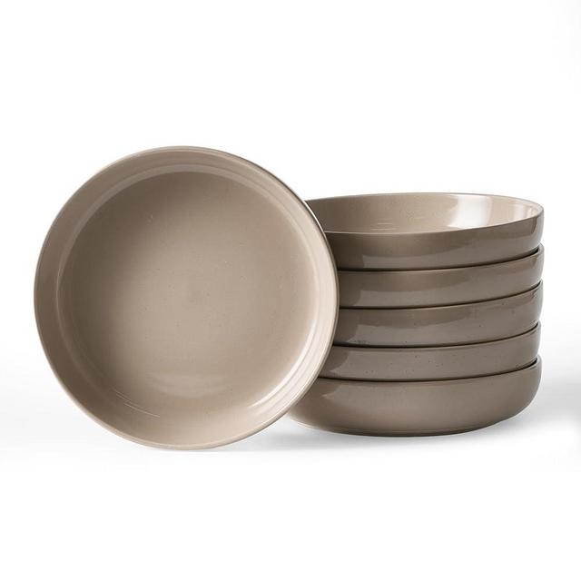 famiware Milkyway 33 oz Bowl Set, Pasta Bowls Set of 6, Salad Bowls Perfect for Your Friend for Housewarming, Thanksgiving, Christmas, Cinnamon Brown
