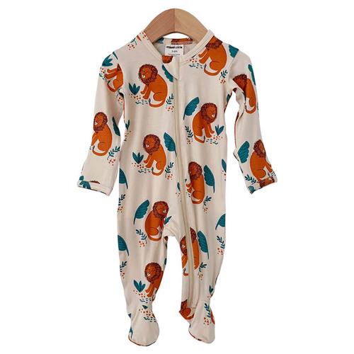 Basic Zipper Footie, Lion