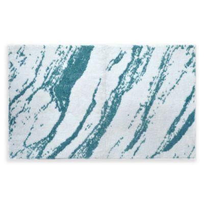 Fashion Granite 20" x 33" Bath Rug in Sea Blue