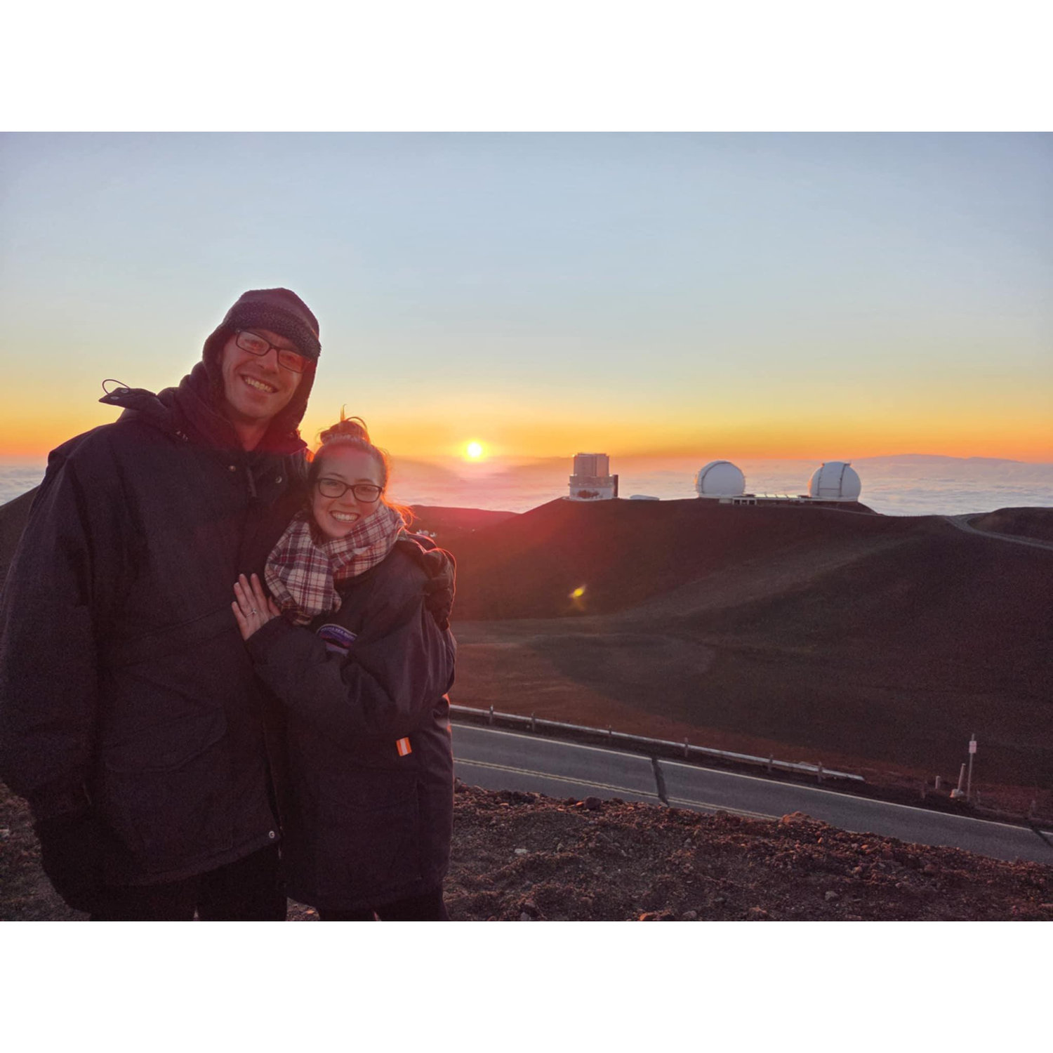 At the summit of Mauna Kea in Hawaii - where Rosyk almost proposed!