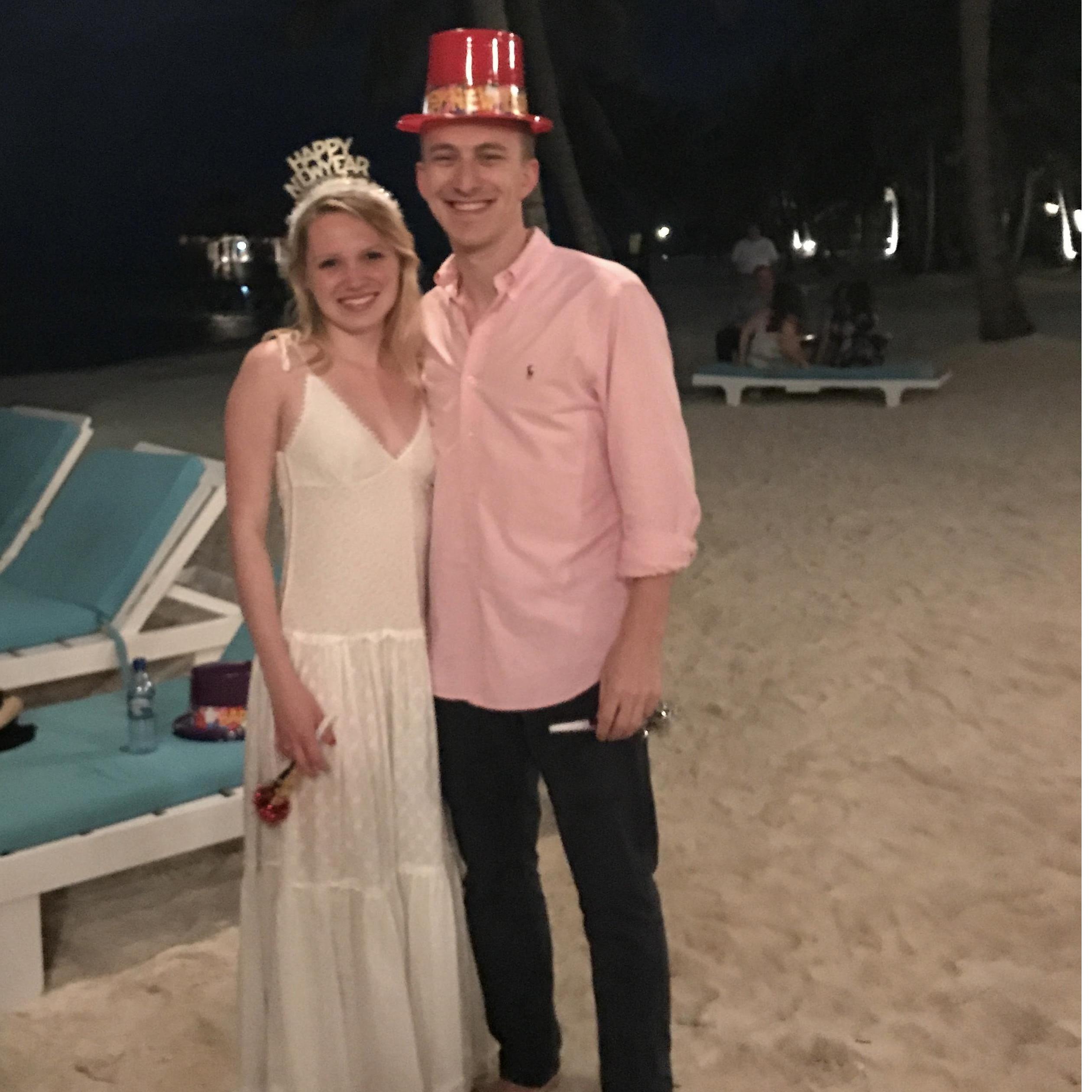 New Years 2017-18: a little girl on the beach asked Sonja if they'd just gotten married!