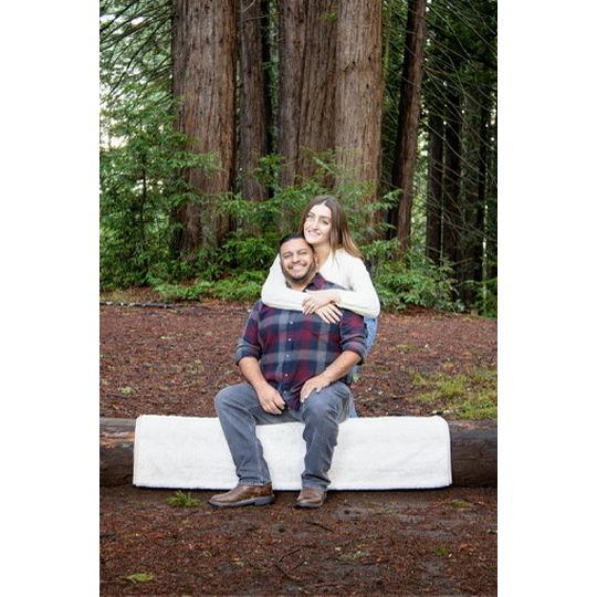 Some of our engagement photos taken at Joaquin Miller Park in Oakland.
