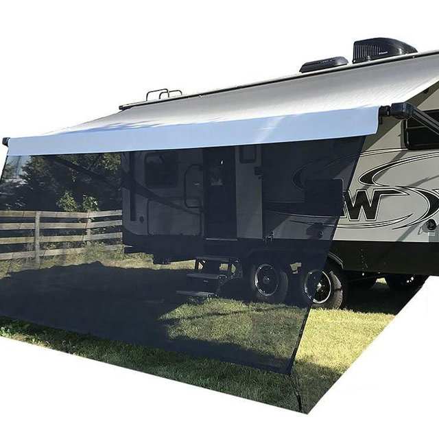 Tentproinc RV Awning Sun Shade Screen 8' X 9' 3'' (Fit for 10' Awning) Mesh Screen Sunshade Motorhome Camping Trailer Awning Shade Sunscreen Shadescreen UV SunBlocker - 3 Year Warranty (Black)