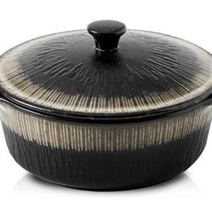 KOOV Ceramic Casserole Dish with Lid, 2 Quart, 9 inch, Rough Black