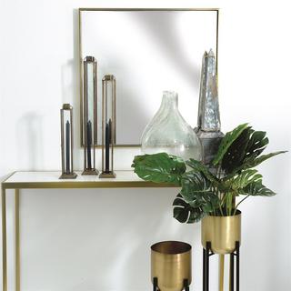 2-Piece Plated Brass Planter Set