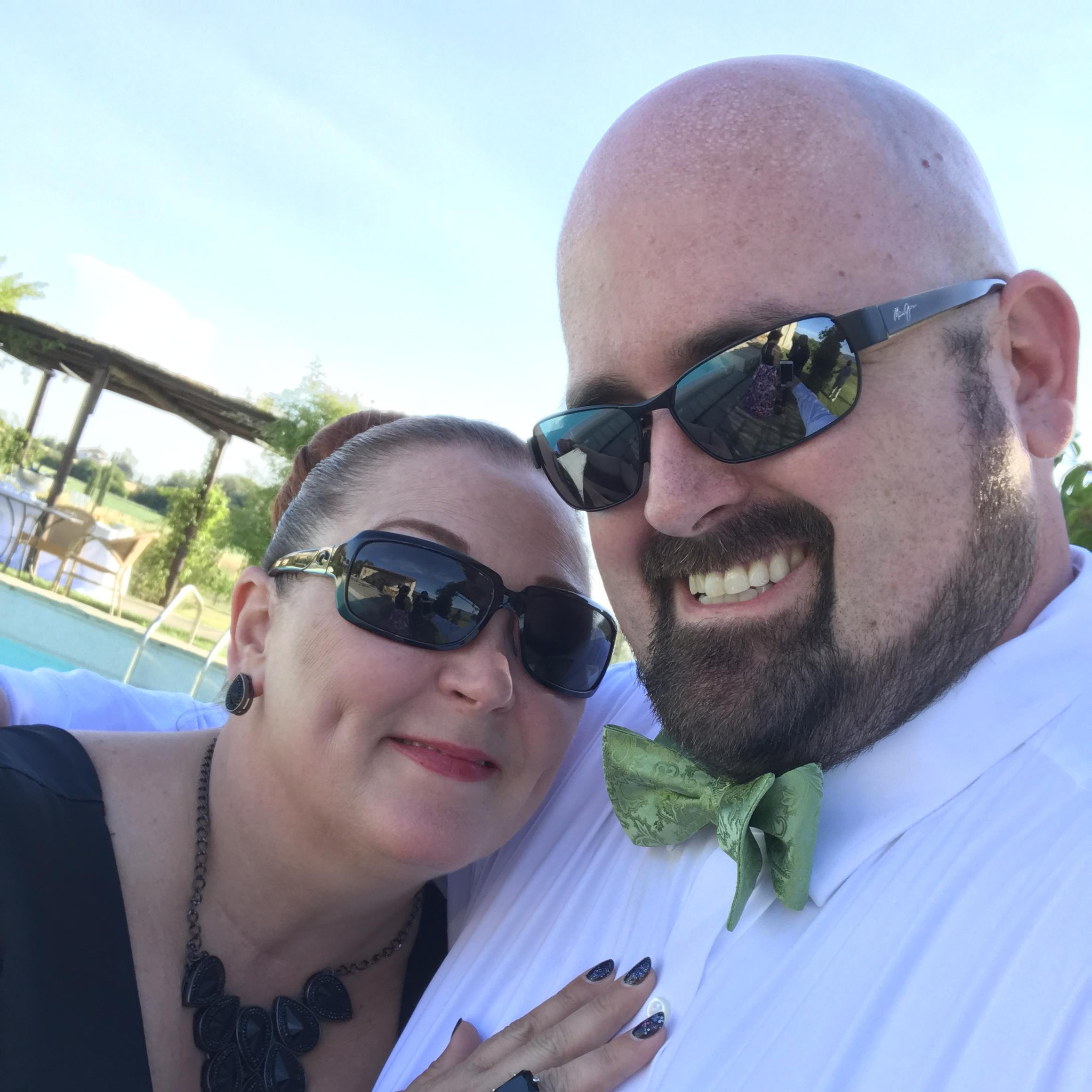 In Italy for Sheri and Andy's wedding June 2016. Champagne by the pool before the reception.