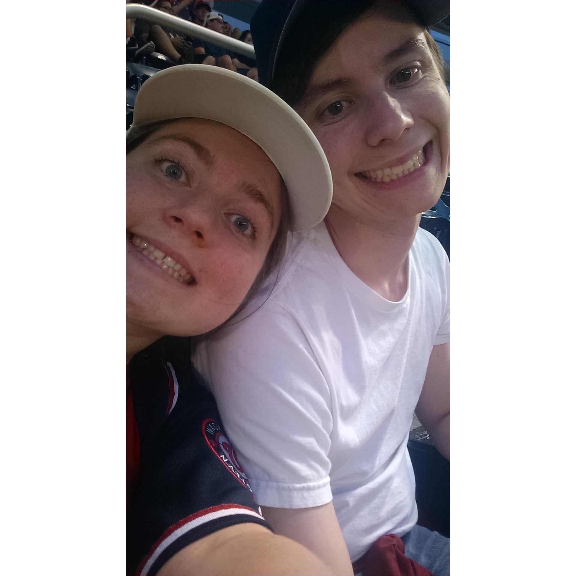 at a baseball game!