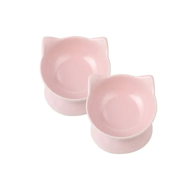 Park Life Designs 2c Oscar Tilt Cat Bowl - Pink