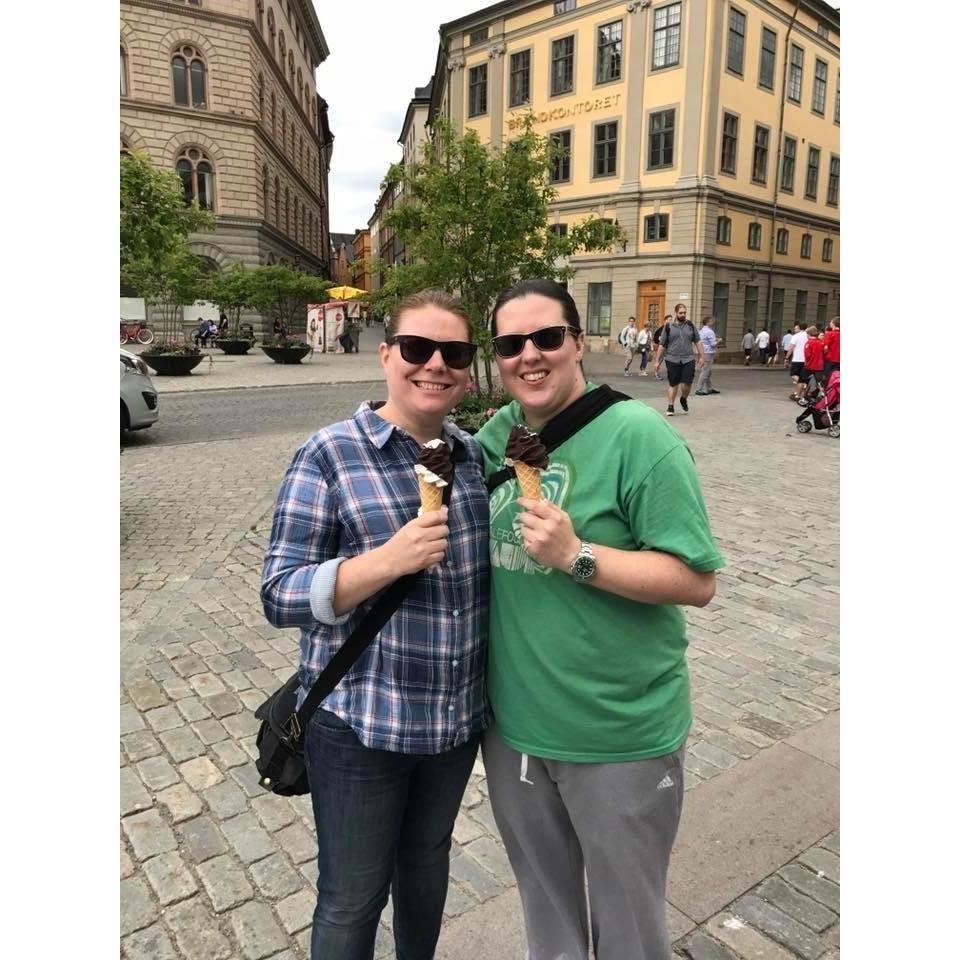 Enjoying some ice cream in Stockholm, Sweden - July 2017