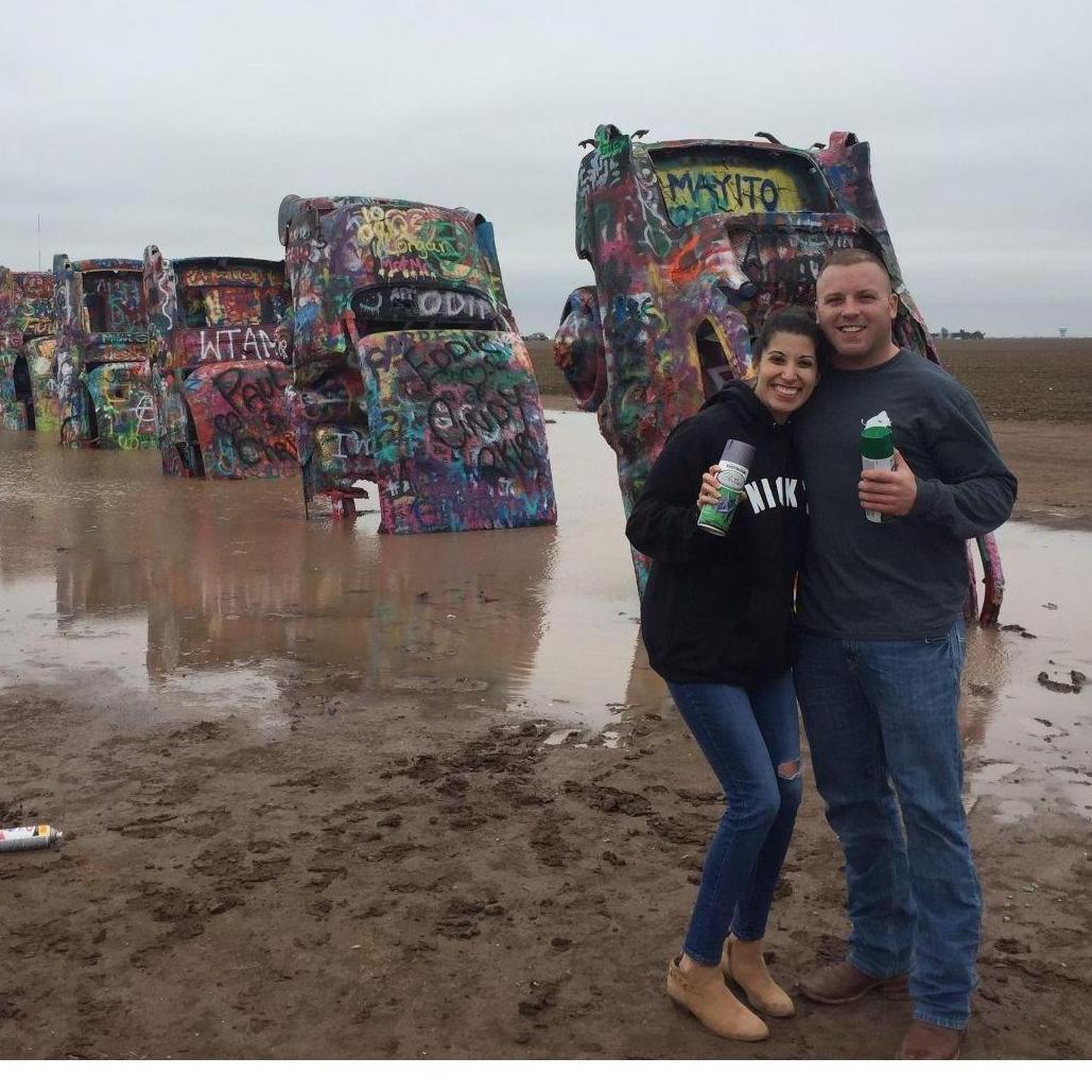 Our first date at The Cadillac Ranch