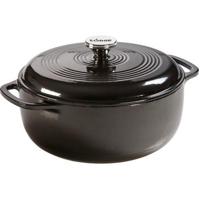 Lodge 6qt Enamel Dutch Oven Midnight Chrome