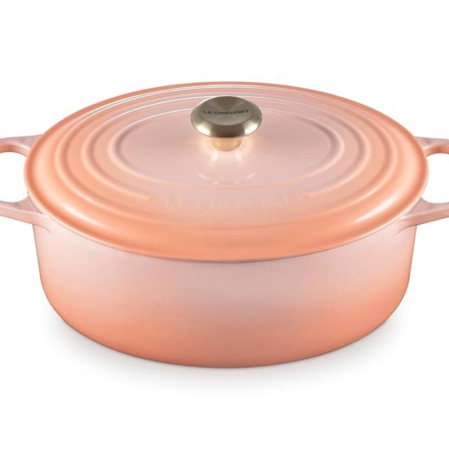 Le Creuset Signature Enameled Cast Iron Oval Dutch Oven, 6.75qt., Peche