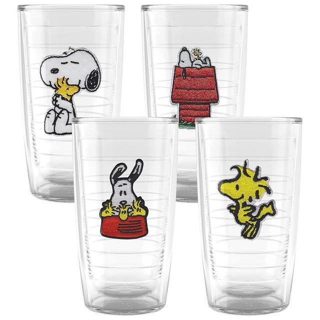 Tervis Peanuts Best Buddies Collection Snoopy Woodstock House Made in USA Double Walled Insulated Tumbler Travel Cup Keeps Drinks Cold & Hot, 16oz 4pk, Assorted