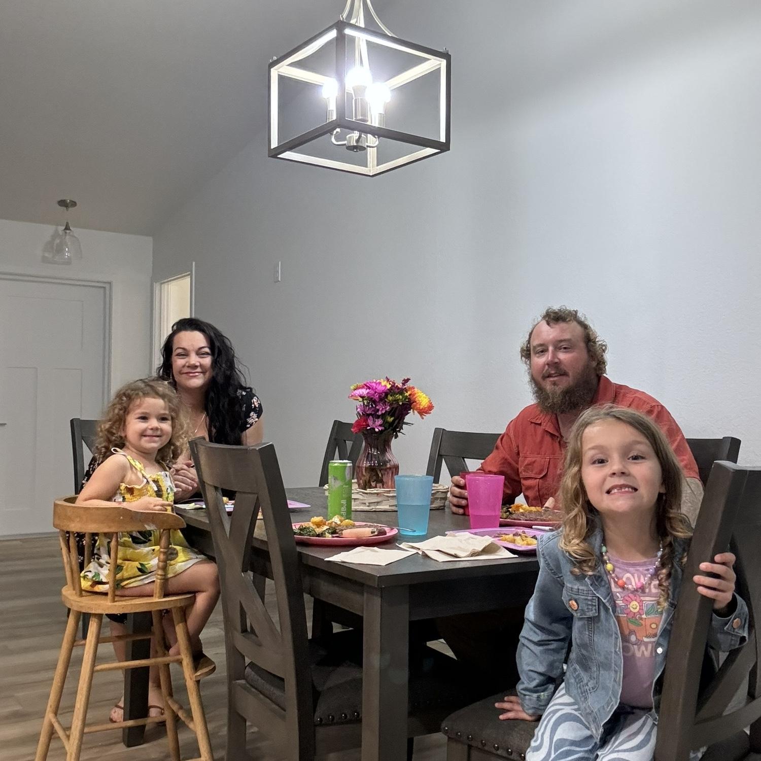 Our first “official” meal in our new home, moments before he proposed…