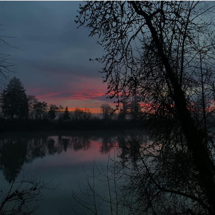 Sunrise over the river, Jan 2019