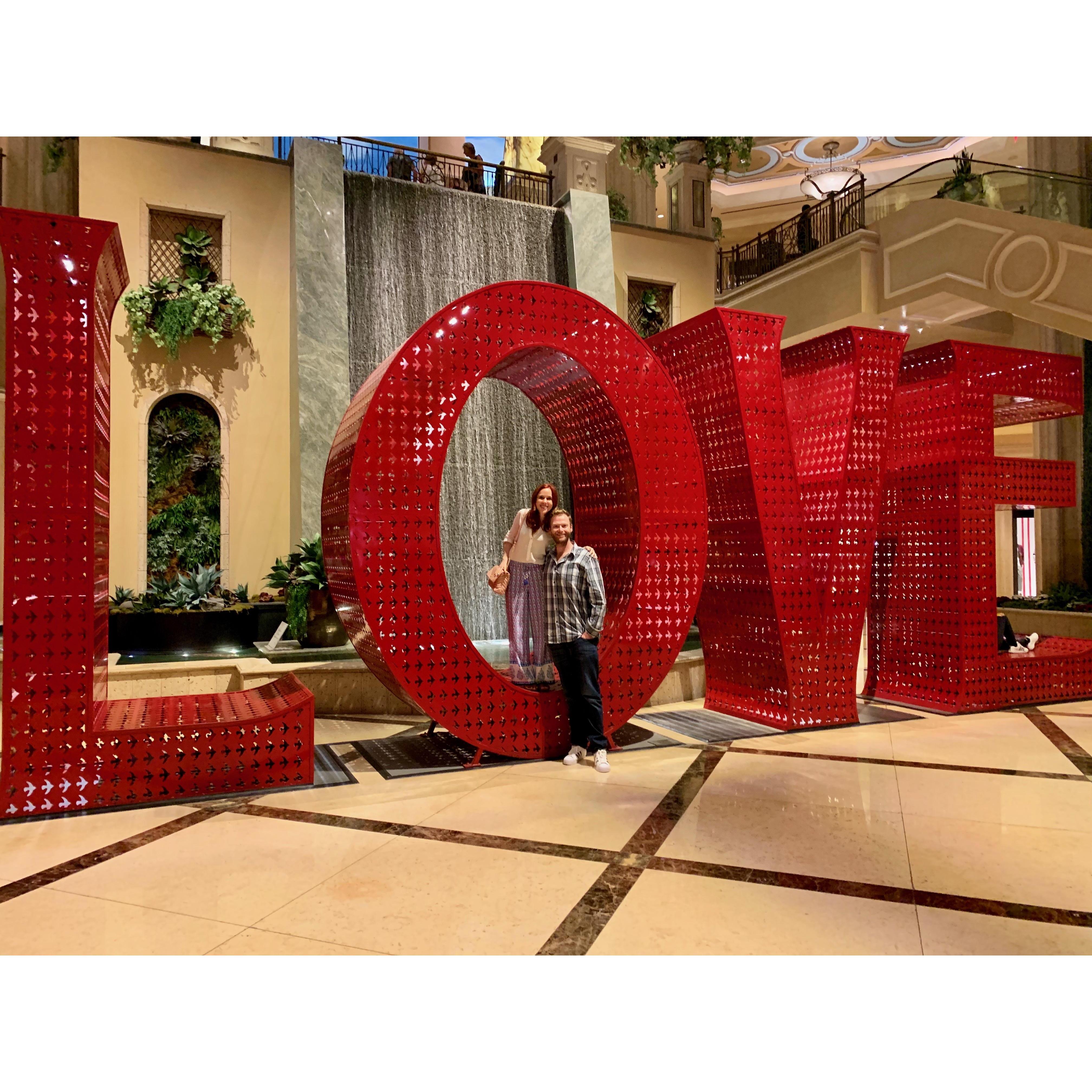 Shawn and I are in LOVE. Photo taken on my belated birthday vacation to Las Vegas on July 19, 2019.