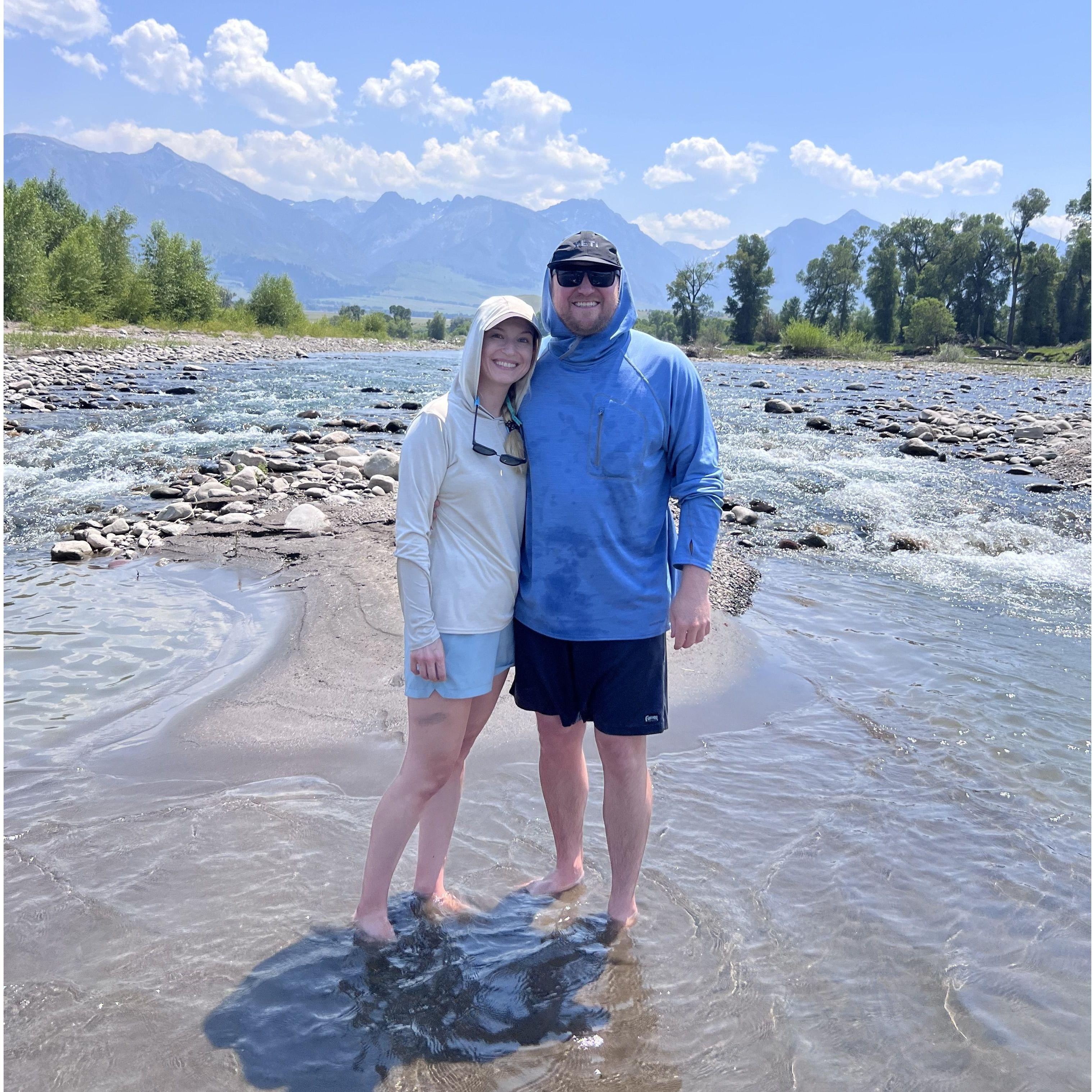 Fly fishing on the Yellowstone river