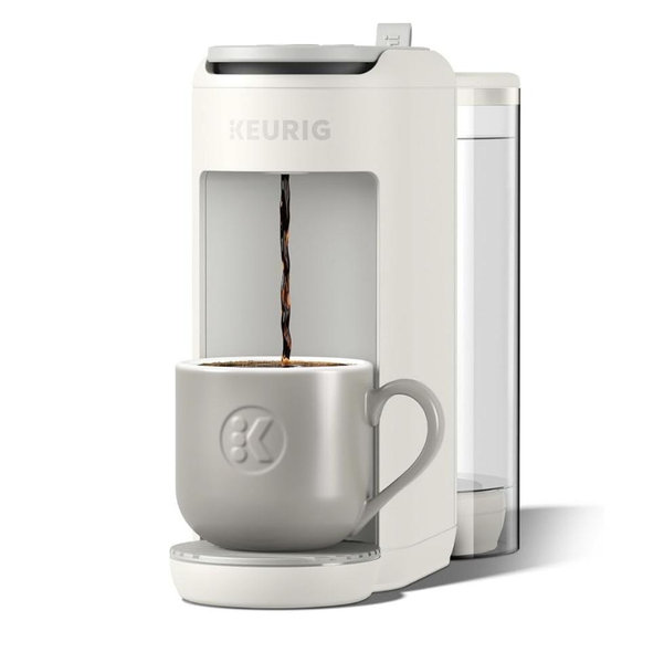 Keurig K-Mini Mate Plus Single-Serve K-Cup Pod Coffee Maker, Compact, 3 Cup Sizes, Brew Over Ice and Strong Button Features, 50 oz Removable Reservoir, Warm Stone