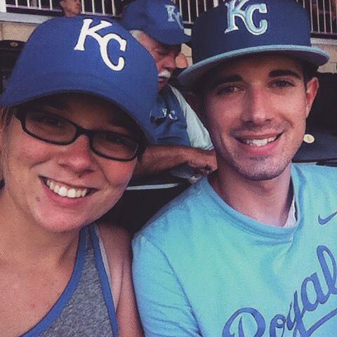 Tim got tired of me wearing Cubs things to Royals games, so he bought me Royals gear