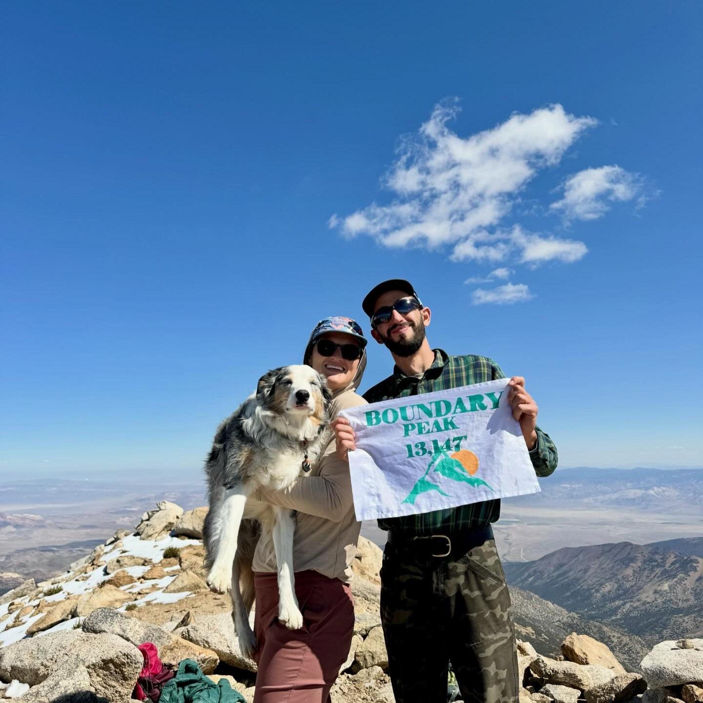 Our first "real" tallest peak in Nevada summit, I say real because we did the tallest peak in Florida, but that was a drive up to a mere 240ft. LOL. Pipers first tall peak too.