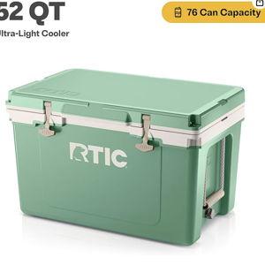 RTIC Ultra-Light 52 Quart Hard Cooler Insulated Portable Ice Chest Box for Beach, Drink, Beverage, Camping, Picnic, Fishing, Boat, Barbecue, 30% Lighter Than Rotomolded Coolers