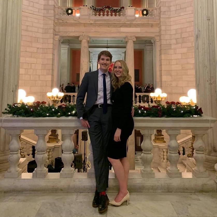 Halfway through Nate's grad school program and after Jackie's campaign work, we celebrated at the Rhode Island State House.