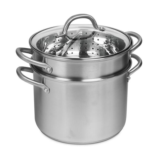 Sedona Pro Stainless Steel 8-Qt. Covered Multi-Cooker with Pasta Insert & Steamer Basket