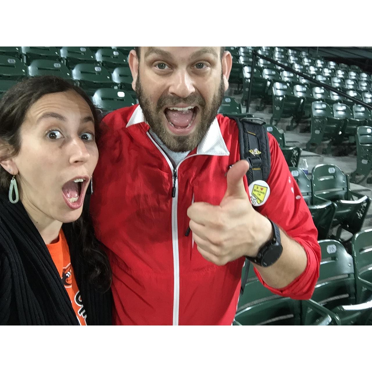 Baseball ... in the rain! Go O's!