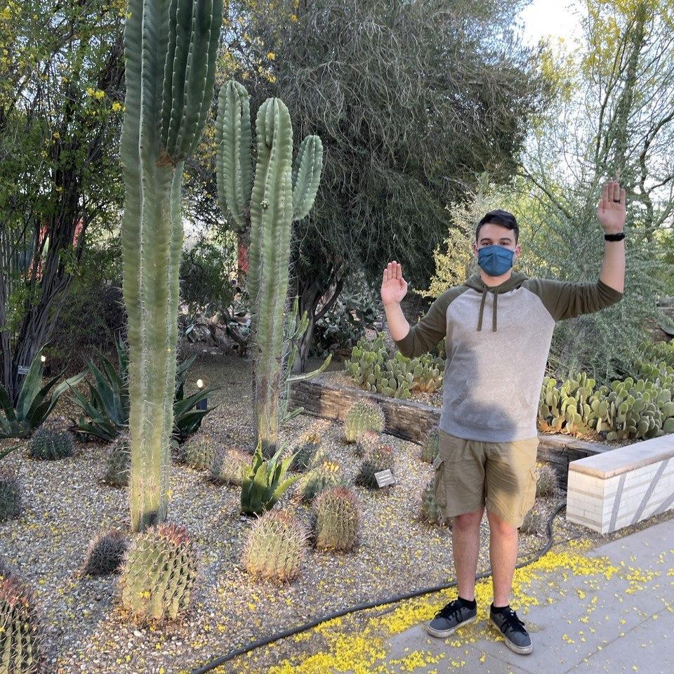Kamron impersonating a cactus