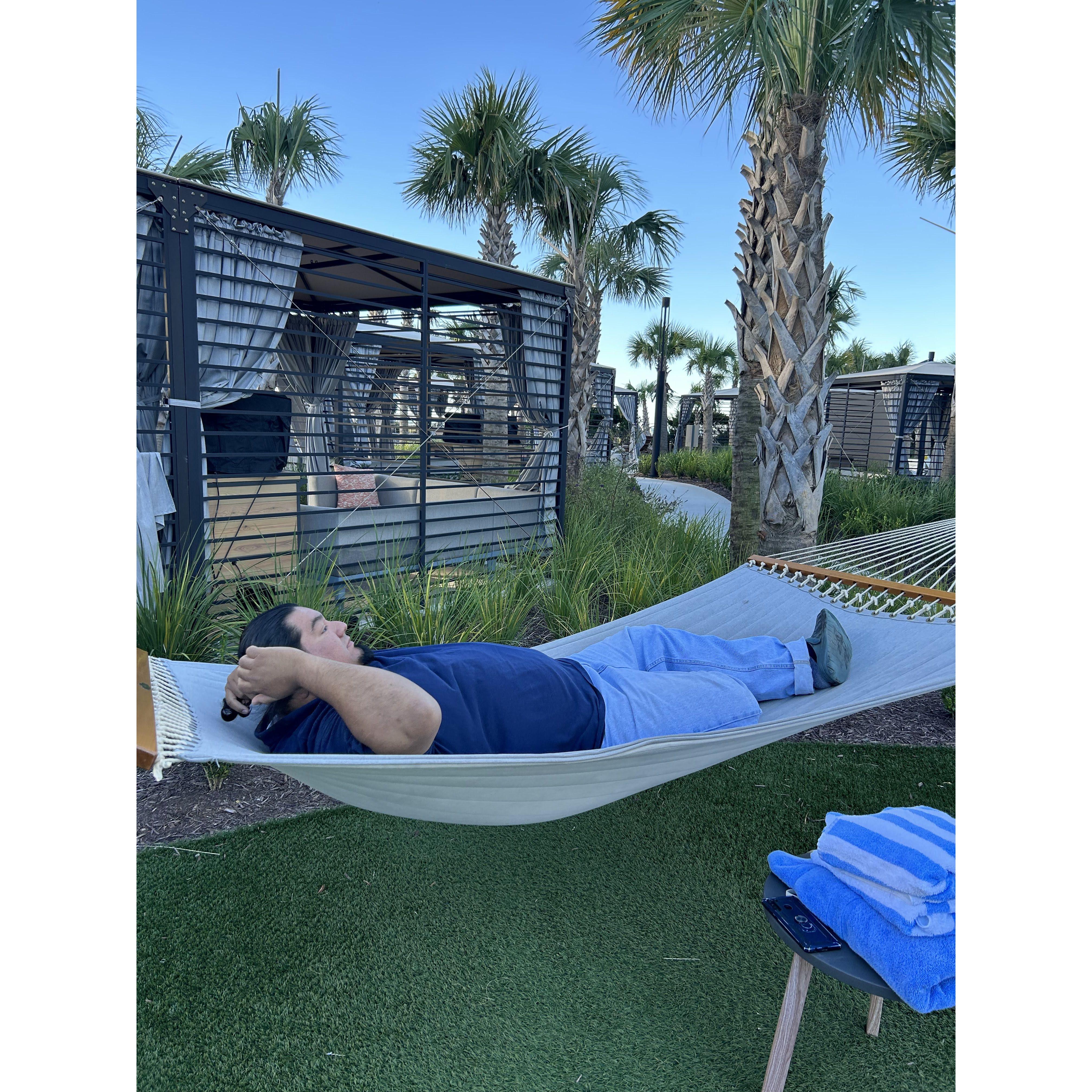Miguel taking a well-deserved break in Mrytle Beach