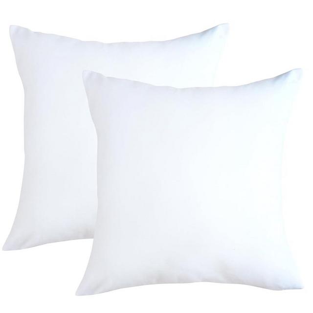 PurpleEssences Pack of 2 Cotton Pillow Covers Decorative Square Throw Pillowcase Soft Solid Cushion Case for Spring Summer Easter Sofa Bedroom Car - 20x20 Inch - White