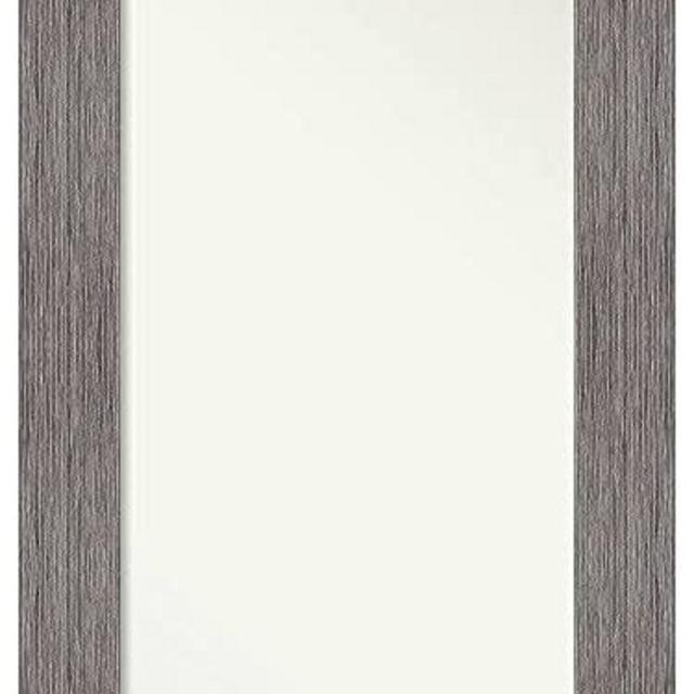 Amanti Art Door Mirror (53.4 x 19.4 in.), Pinstripe Plank Grey Frame - Full Length Mirror, Full Body Mirror, Wall Mirror - Grey