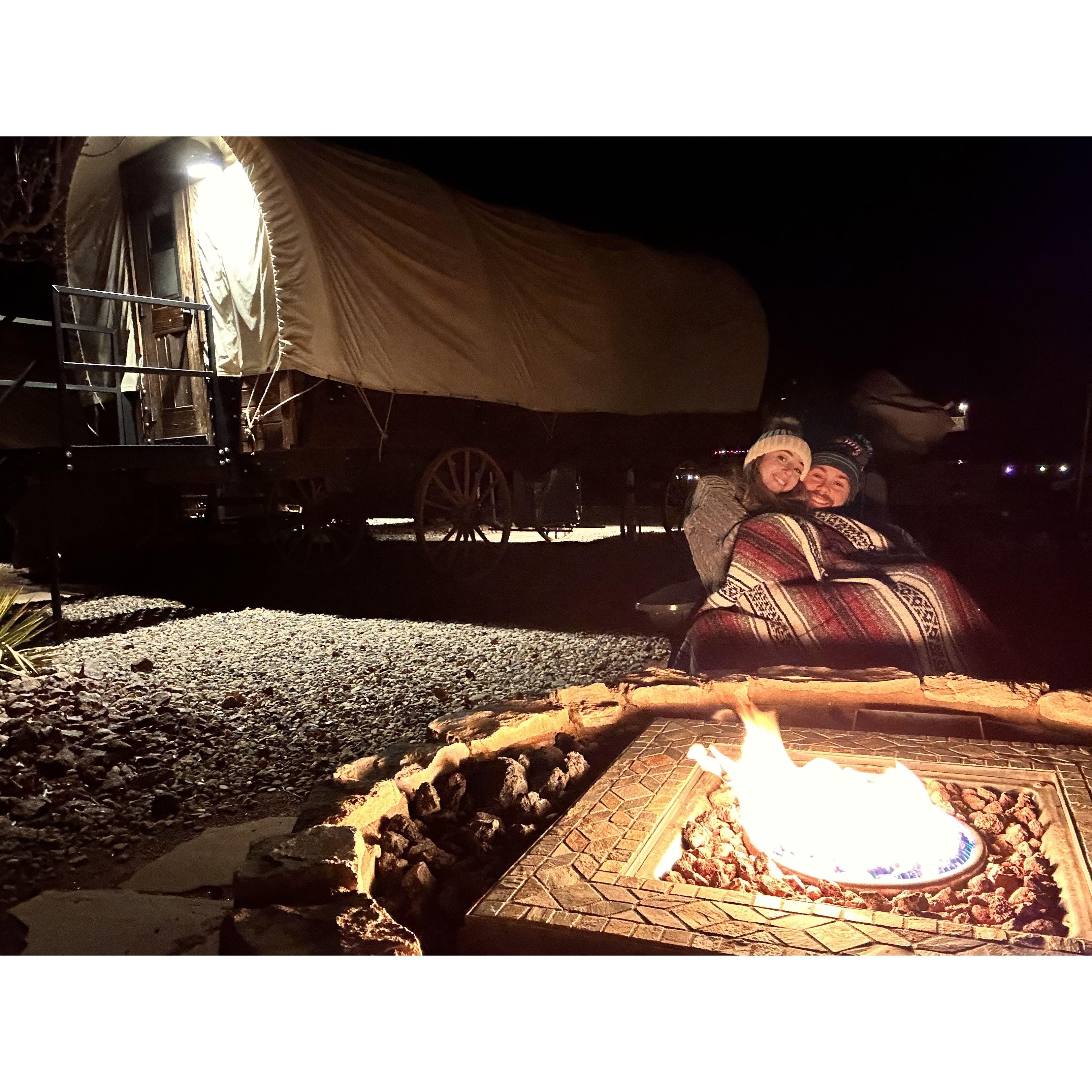 Glamping in Zion National Park- little did Zoey know the surprise Zack had in store for the next morning! December 2023