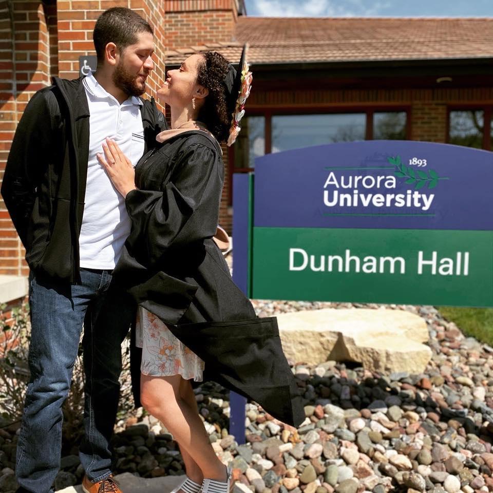 We spent so much time in Dunham Hall during Undergrad. It only felt right to get this picture at my MBA graduation