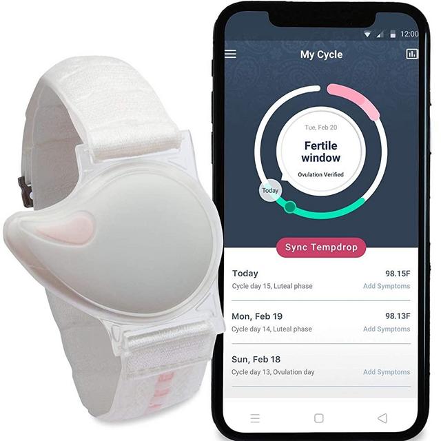 Tempdrop Fertility and Ovulation Tracker – Wearable Basal Body Temperature (BBT) Monitoring Sensor and Fertility Charting App (Standard - 5.2 to 14 inches)