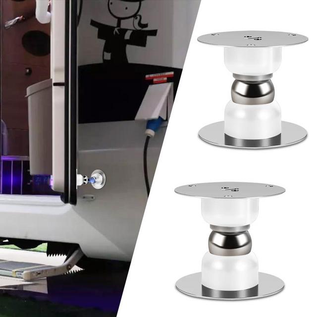 RV Door Holder 2 Pack Magnetic Door Stopper, Baggage Door Catch for RV, Trailer, Camper, Motor Home, Cargo Trailer (White)