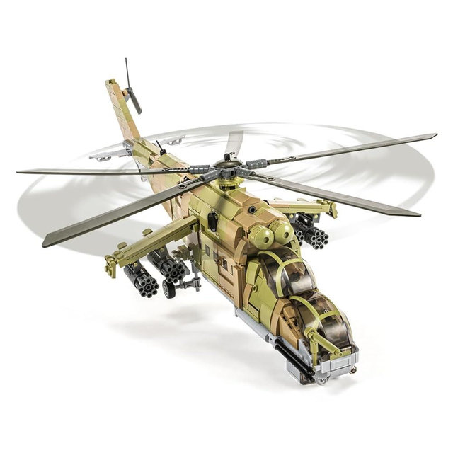 DAHONPA MI-24S Helicopter Medium Utility Military Army Airplane Building Bricks Set with Figure, 893 Pieces Air-Force Build Blocks Toy, Gift for Kid and Adult