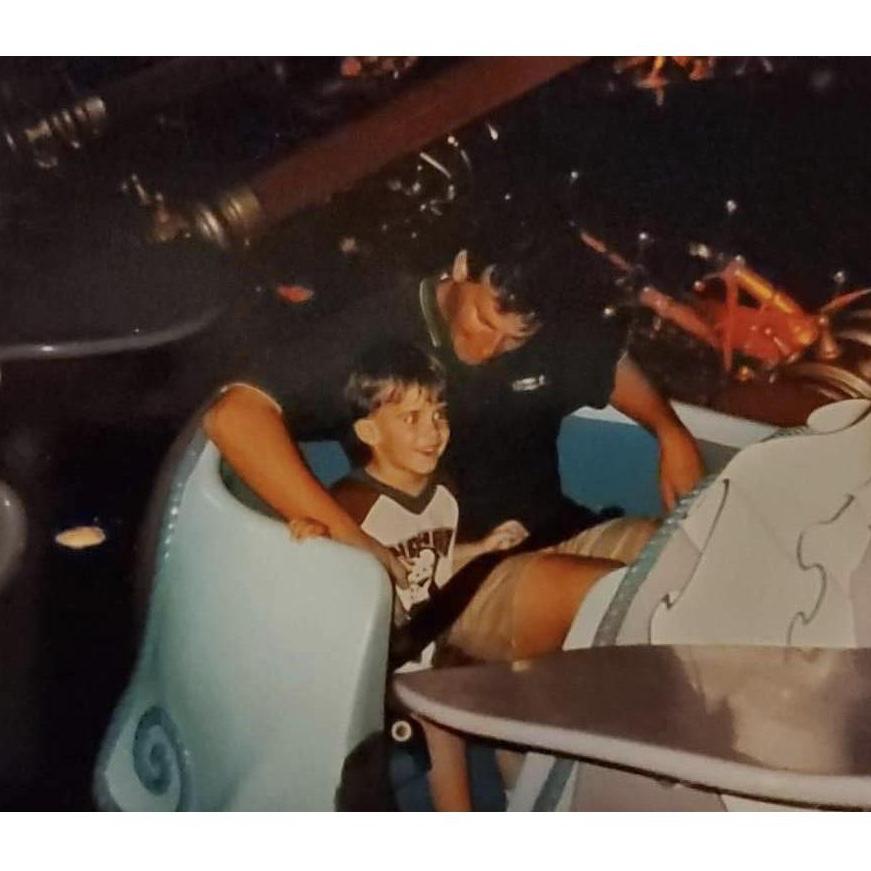 Mark and his dad, Stan, at Disneyland (1999)