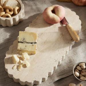 Scalloped Travertine Serving Board