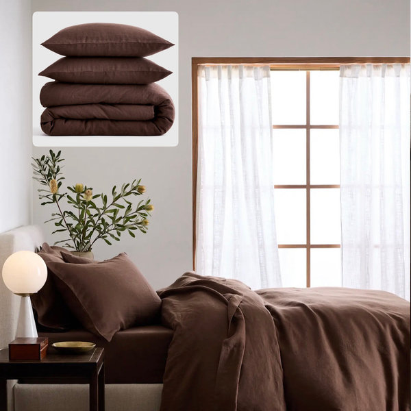 European Linen Duvet Cover Set - Full/Queen