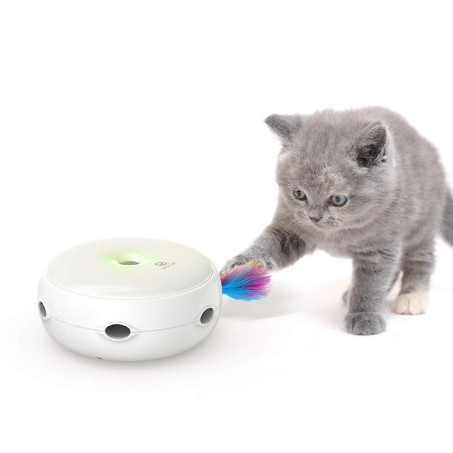 VAVAPet Interactive Cat Toys, Three Modes Day&Night Play Automatic Interactive Cat Toy with Electronic Randomly Stimulates Cat's Senses(Included Battery&Spare Feather)