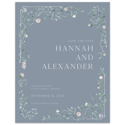 Blue Wedding Digital Save the Date - Mirto Portrait