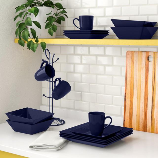 Nevaeh 16 Piece Square Dinnerware Set, Service for 4