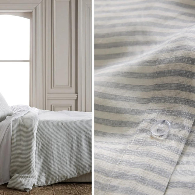 King Duvet Cover (Color: Mist/White Stripe)
