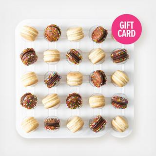 25-Pack  Black & White Macarons Gift Card