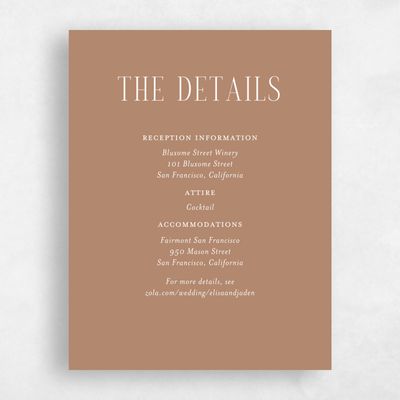Camel, Brown Wedding Enclosure - Cole