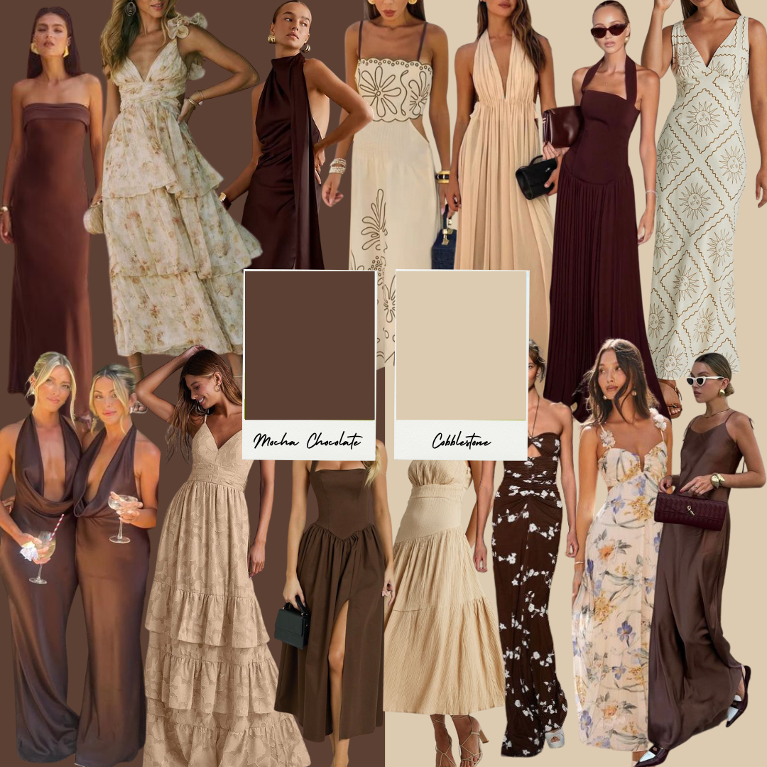 Mocha, cream, caramel, cappuccino; these warm neutrals bring elegance and softness to the day. Linen, silk, cotton - all textures welcome.